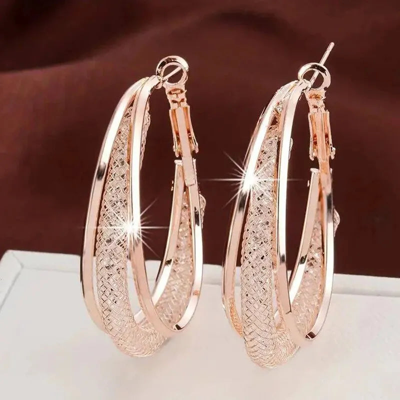 CrystalWave Hoop Earrings