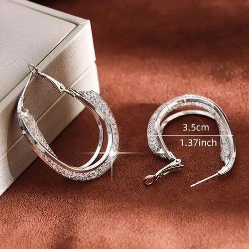 CrystalWave Hoop Earrings