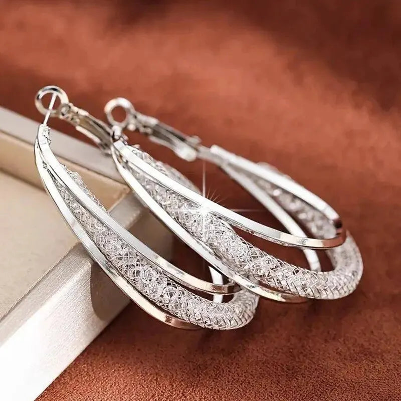 CrystalWave Hoop Earrings